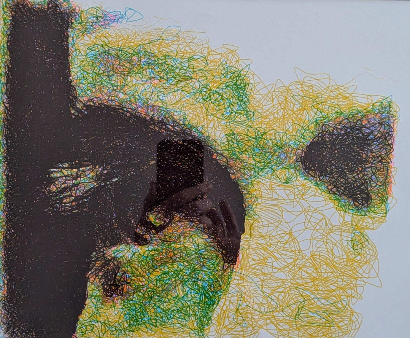 CMYK 4 layer separation from photo of original charcoal drawning.
